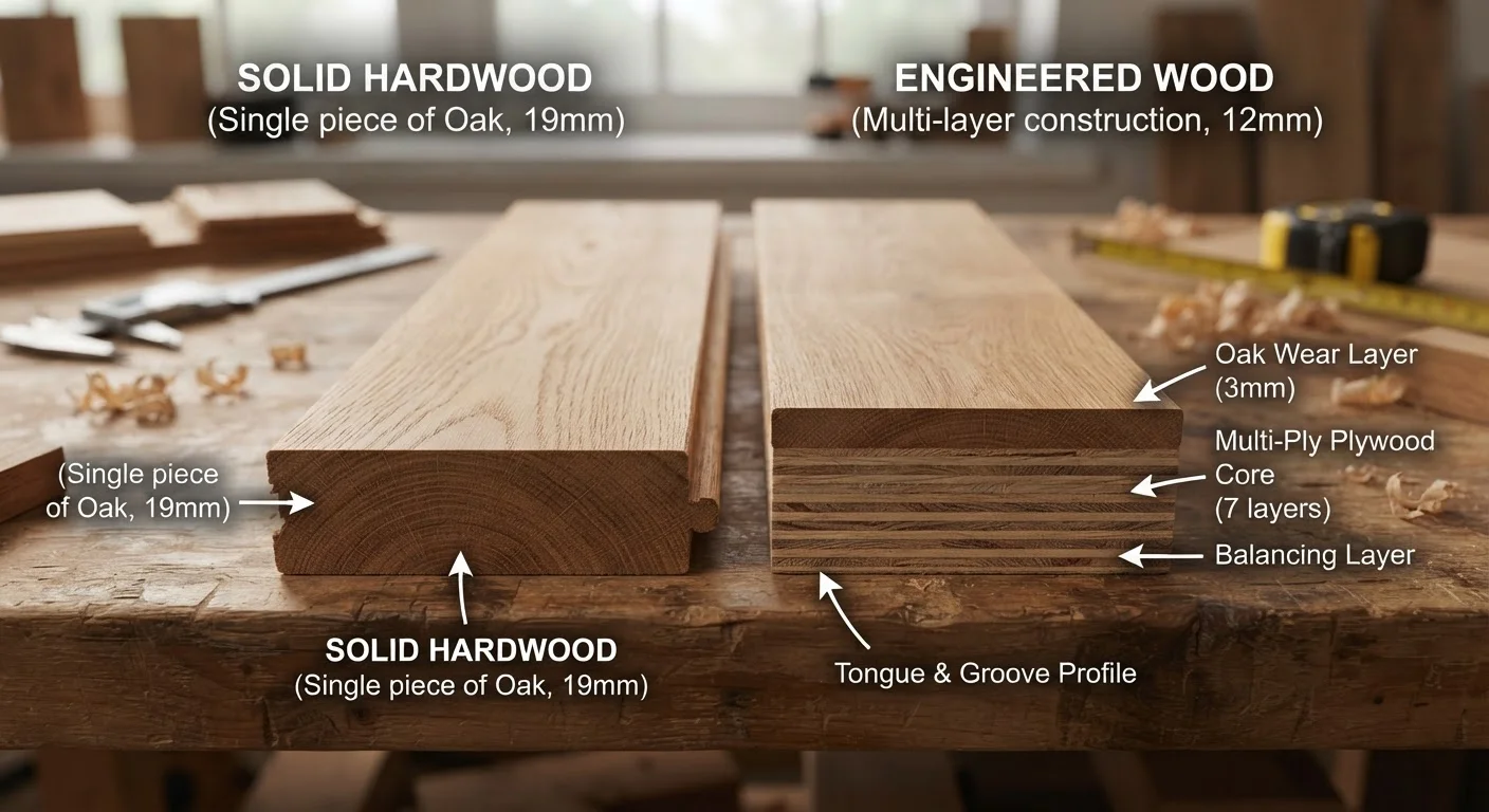 Hardwood Flooring Vs. Engineered Wood: Understanding the Structural and Practical Differences