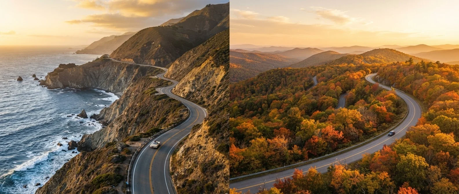 Pacific Coast Highway vs. Blue Ridge Parkway: Two Iconic American Drives Compared